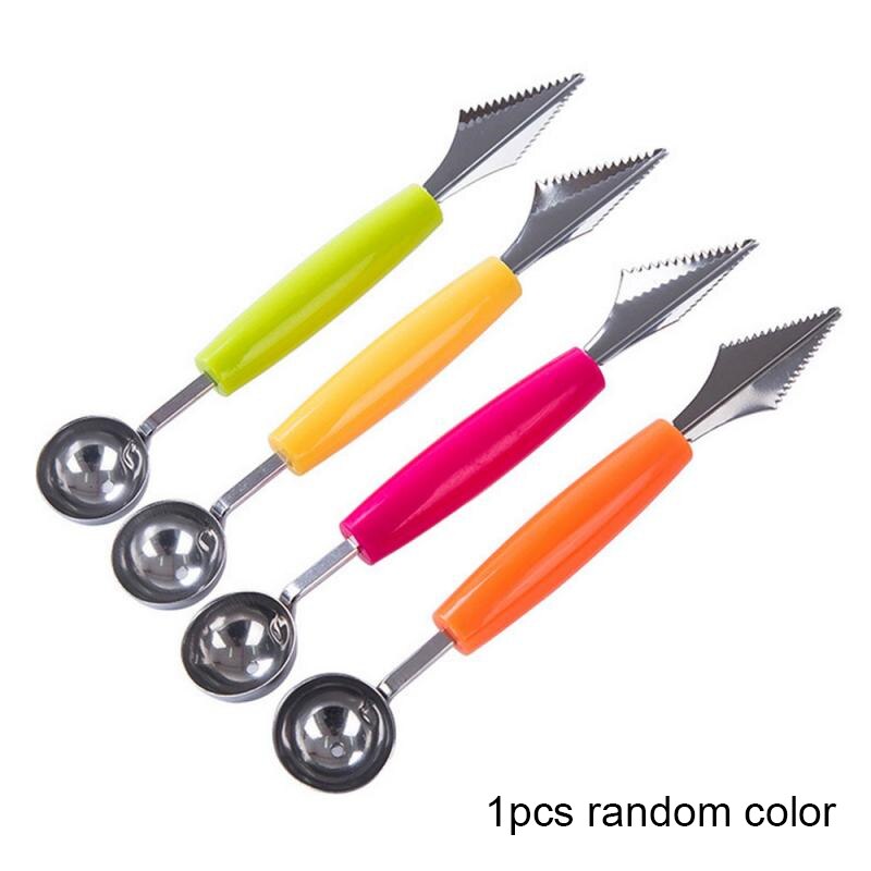 Couteau à découper les fruits multifonction, boule à glace, boule à creuser, cuillère à boule, boule à balles, cuisine bricolage plats froids, outils Gadgets: 1pcs random color