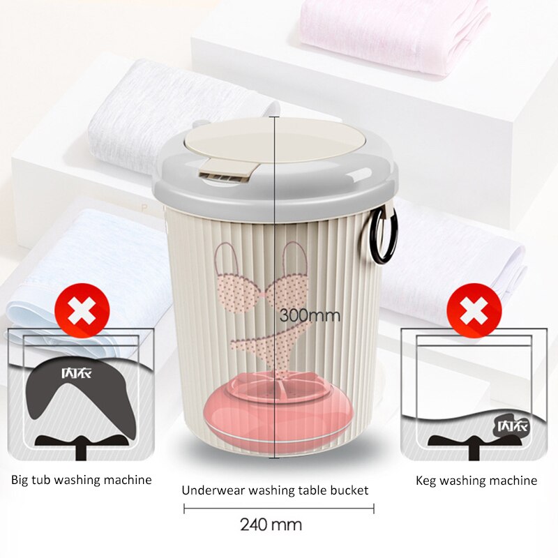 8L Mini Washing Machine Fully Automatic USB Charging Household Dehydration Mini Tube 3-5 Kg Wash And Dry Underwear Care Cleaner