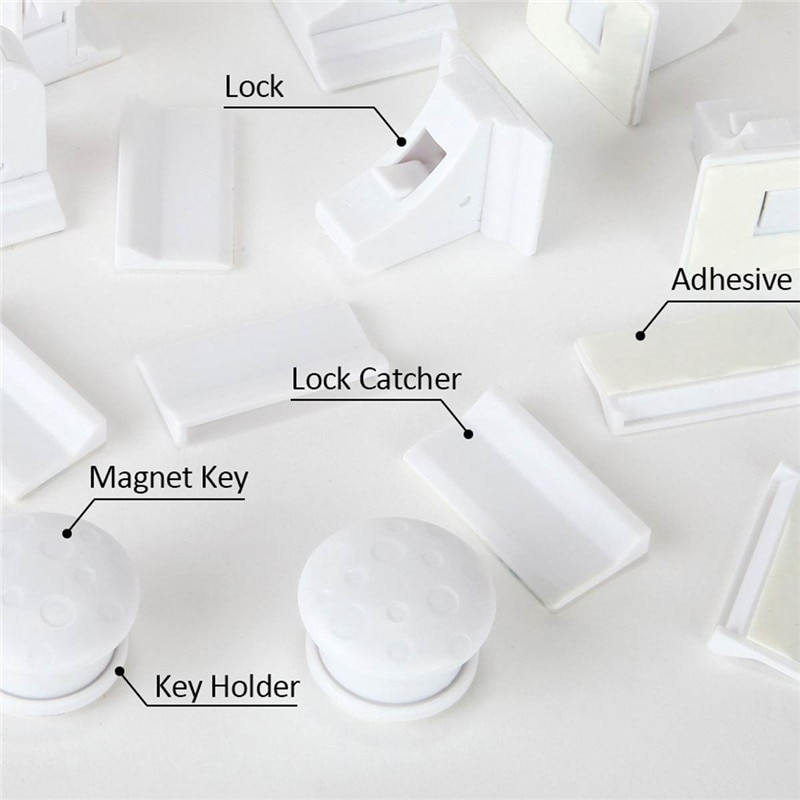 1key 2 locks Magnetic Child Lock Baby Safety Baby Protections Cabinet Door Lock Kids Drawer Locker Security Invisible Locks