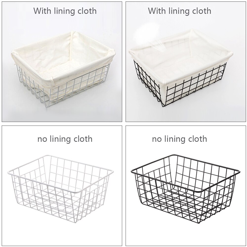 Cesto de hierro de estilo nórdico para almacenaje, cesta para pan y aperitivos, soporte organizador para el hogar, almacenamiento de artículos diversos de cocina para el baño