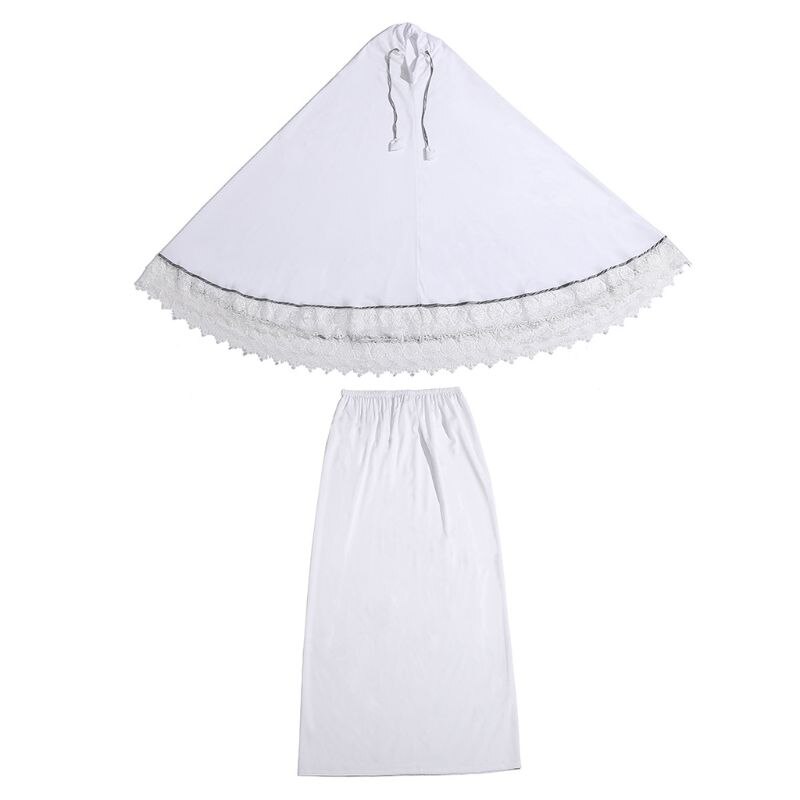 2pcs Muslim Women Traditional Robe Dress Double Layer Islamic Prayer Sets: 1