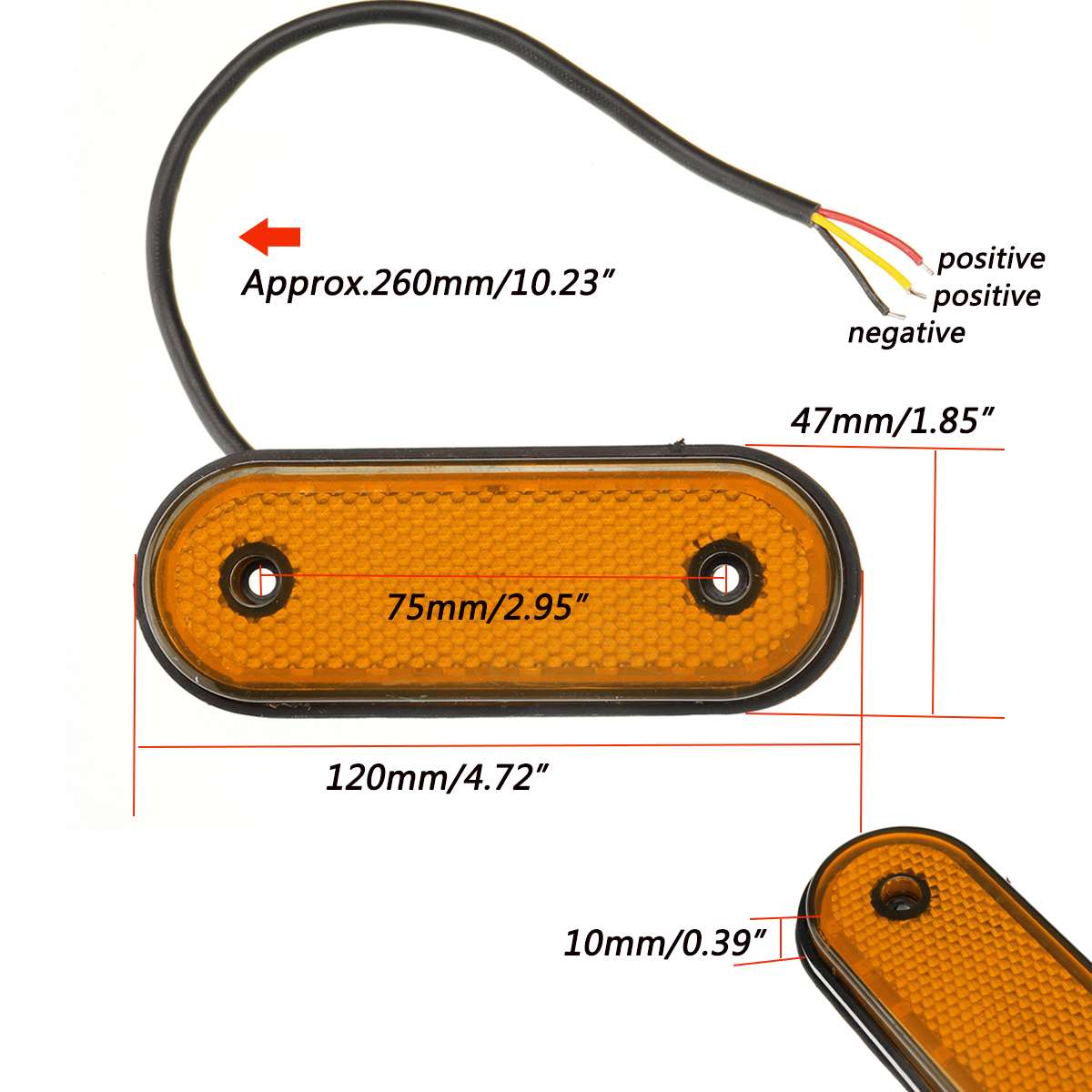 10Pcs 12V 24V Side Marker Amber 30LED Side Light Truck Lamp Pickup Vrachtwagens Zijmarkeringslichten Voor trailer Bus Vrachtwagen Caravans