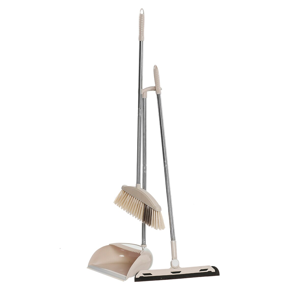 Juego de escoba multifunción 3 en 1 con escoba limpiadora de polvo para piso y limpieza, escoba limpiaparabrisas para oficina en casa, jardín, cocina: Caqui oscuro