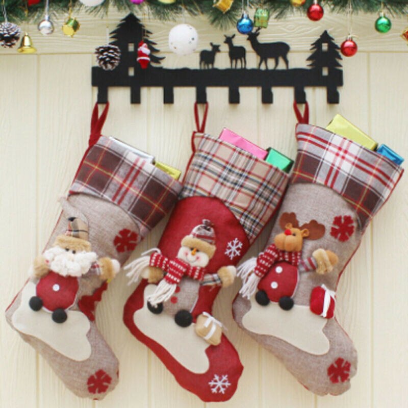 Kerstmis kerstsok mini sok kerstman snoepzak hangende decoratie kerst schattige kousen