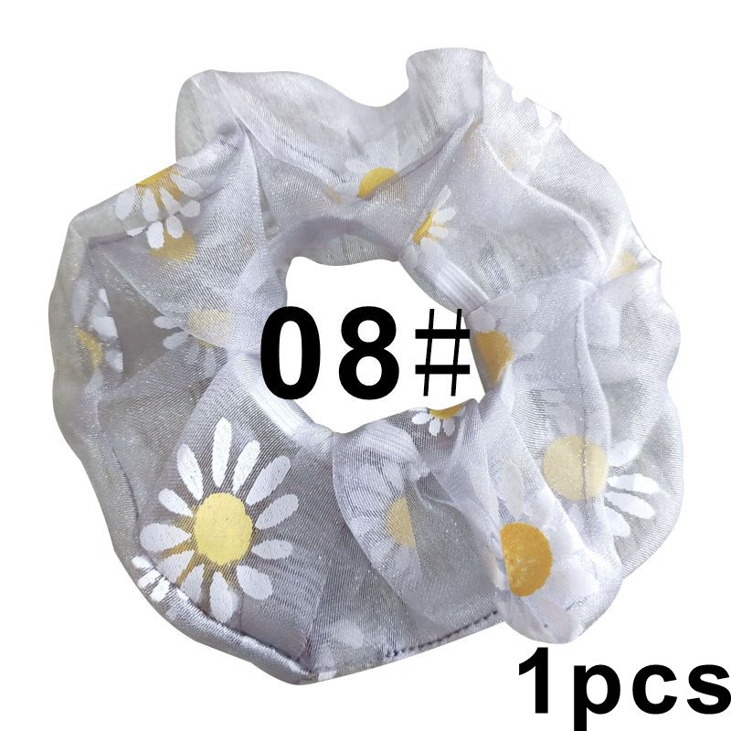 Nette Korea Weiche Gittergewebe Frauen Haar Scrunchie Mädchen Elastische Haar Bands dehnbar Haar Krawatten Pferdeschwanz Kopfschmuck Zubehör: Silber