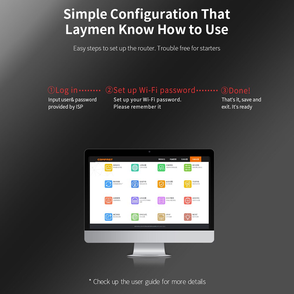 COMFAST CF-WR618AC V2 2.4G+5G Dual Band WiFi Router 1Gbps WAN LAN USB 4 Antenna 1200Mbps Wireless Signal Extender Support WPS