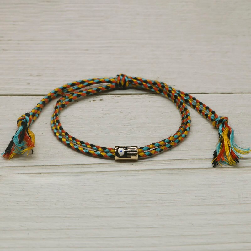 Handmade woven ethnic zircon turkish evil eye bracelet women's braided lucky enamel amulet rope bracelets for women jewelry ys -08: H
