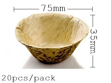 - fest bryllup forsyninger engangs miljøvenlig service 60ml kapacitet bambus blad skål , 20/ pakke: 75 x 35mm