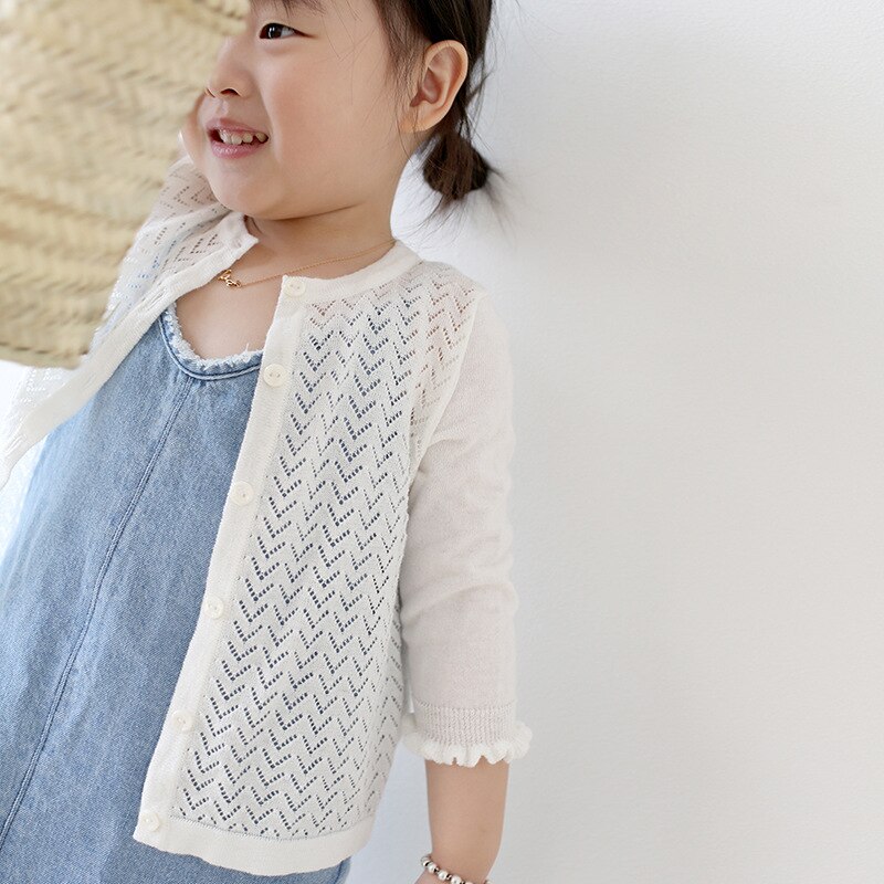 Lente zomer peuter kindermeisjes vest gebreide katoenen casual kinderkleding