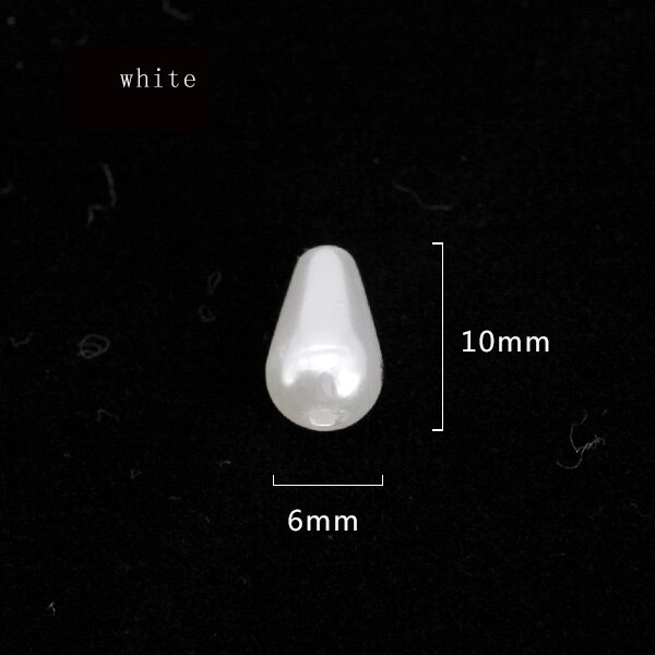 100p 6 x 10mm 6 x 14mm 8 x 15mm 8 x 20mm 8 x 30mm dråbe / pære elfenben / hvid sy på efterligning perle smykker gør perler diy spacer perler: 6 x 10mm hvide