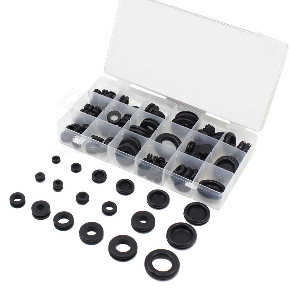 125pcs Rubber Sealing Assortment Waterproof Grommet Kit Cables Electrical Protect Wire Plugs Conductor Gasket Ring Set 18 Sizes