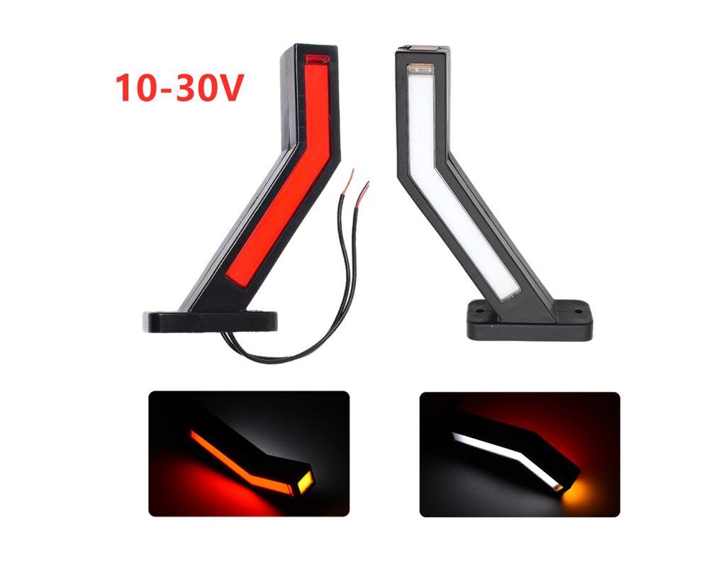 1Pair Waterproof Trailer LED Side Marker Lighting Outline Marker Truck Light Neon Stalk Side Marker Light For Trailer 12-24V