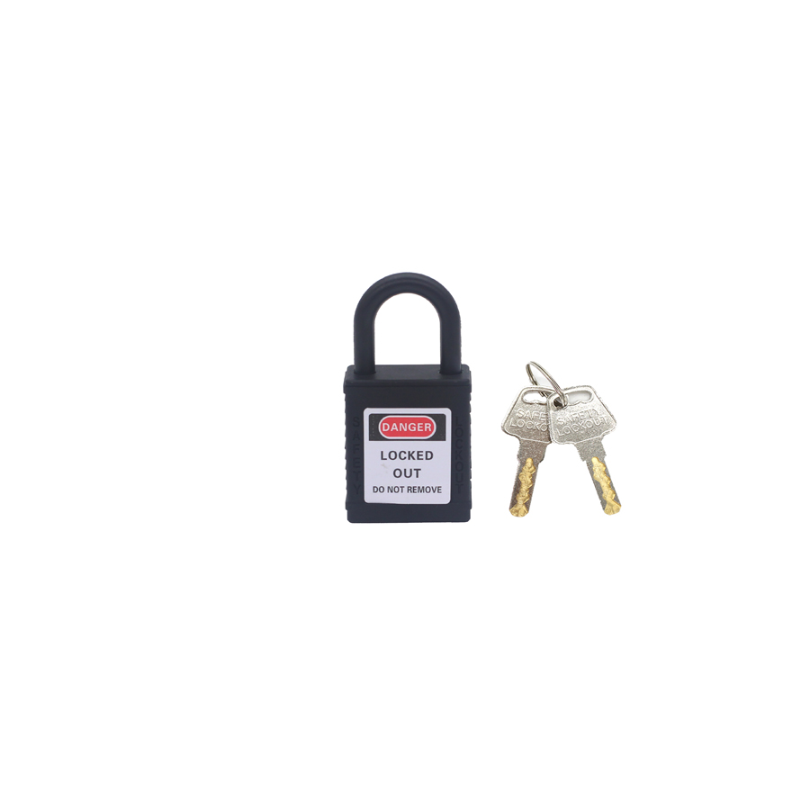 Loto lockout industriële beveiliging hangslot 25mm nylon beugel geschikt voor toepassingen industrialesy electricas lockout tagout: Zwart