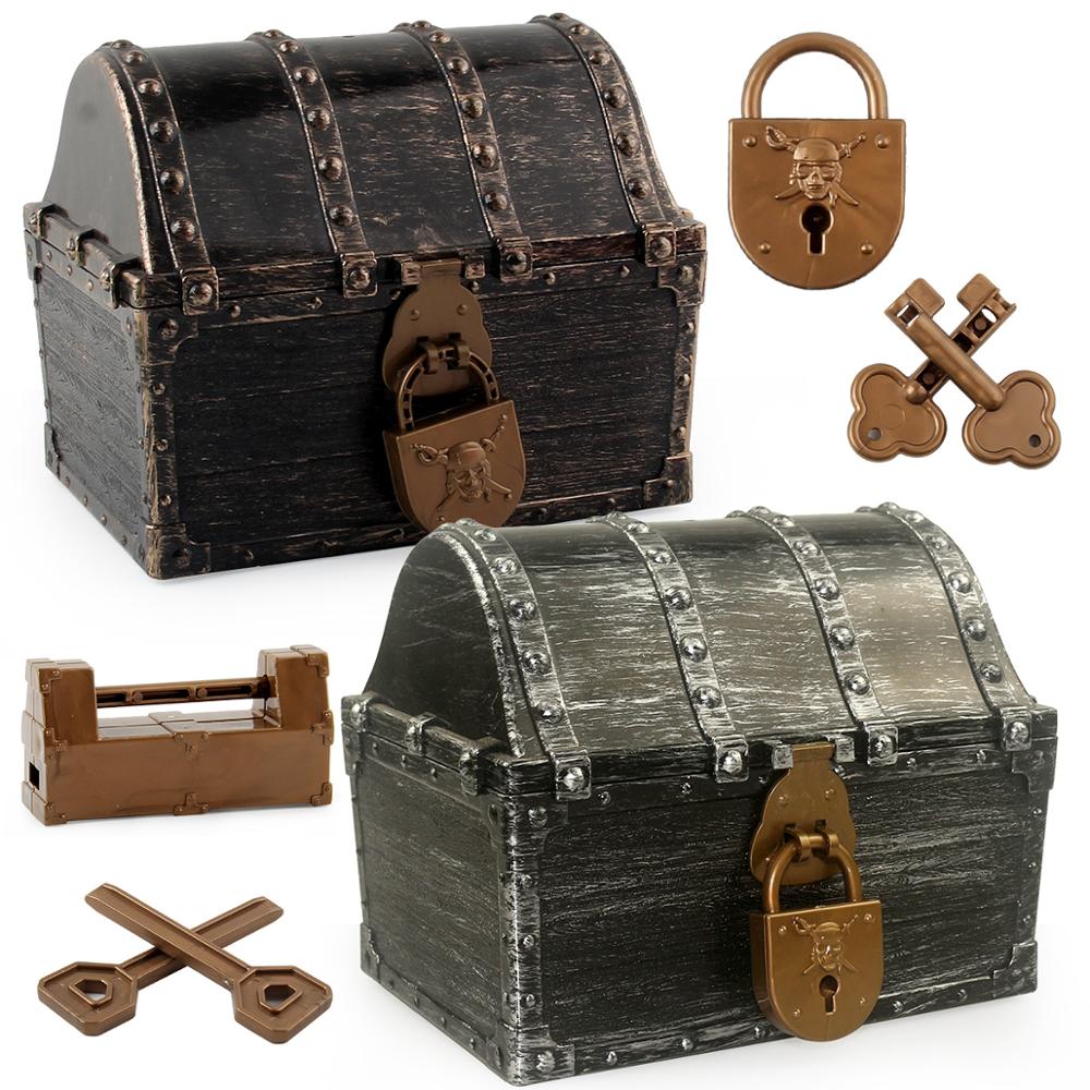 Doldoly Piraat Schatkist Doos Sieraden Opbergdoos Case Home Decoratieve Slaapkamer Opslag Speelgoed Box Party Gunsten Props