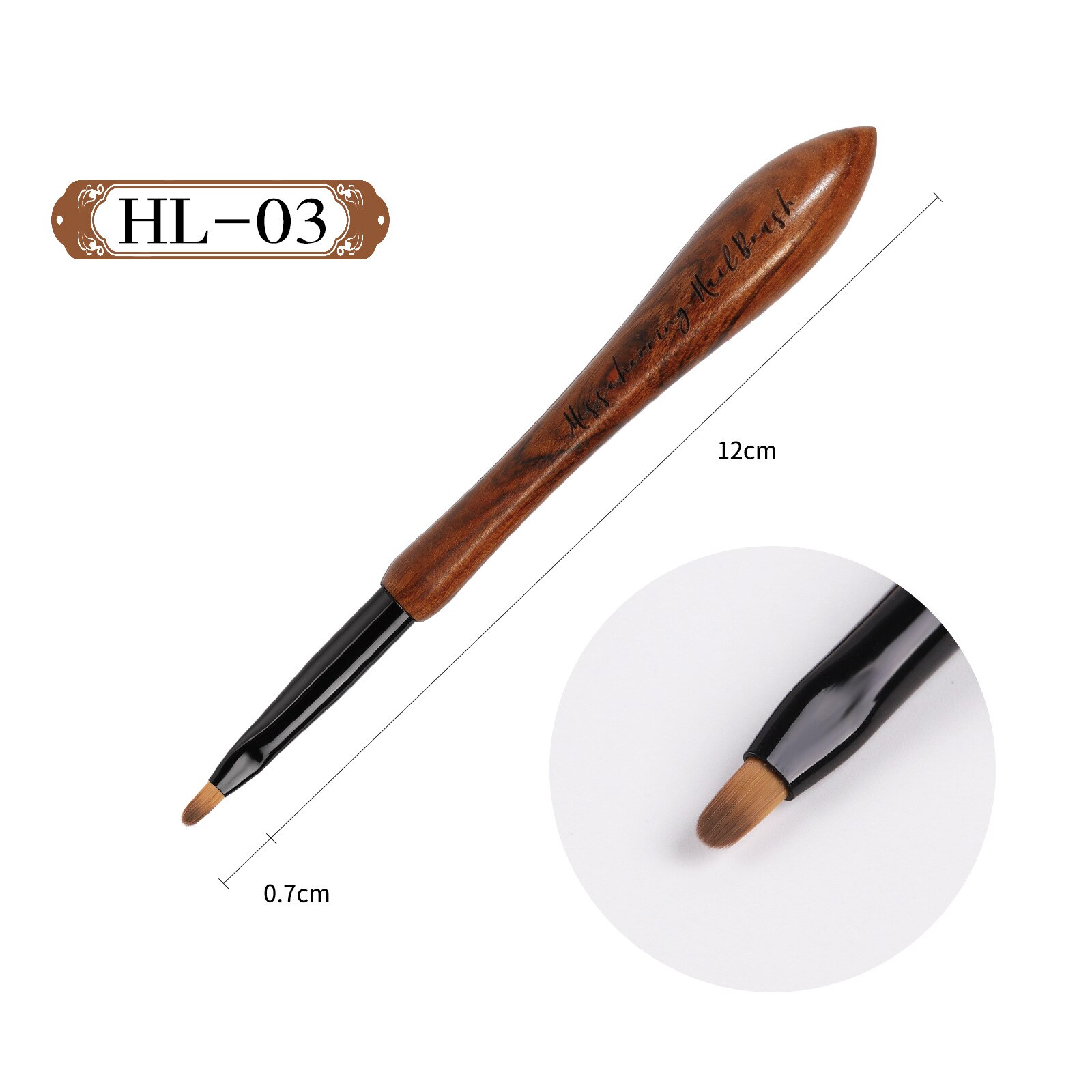 1Pcs Japan Kalebas Walnoot Hout Nail Art Brush Dot Tekening Schilderen Carving Geleidelijke Verven Franse Uv Builder Gel Polish liner Pen: HL03
