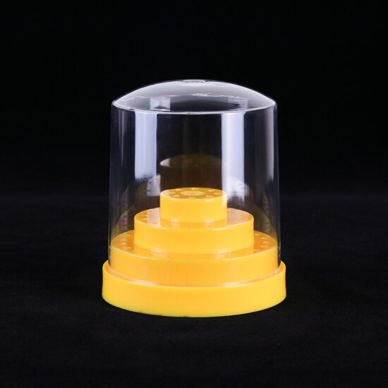 STZ-caja de almacenamiento vacía para Portabrocas de uñas, 48 agujeros, soporte de cuchillas, recipiente de exhibición, accesorios, herramientas #734: YELLOW