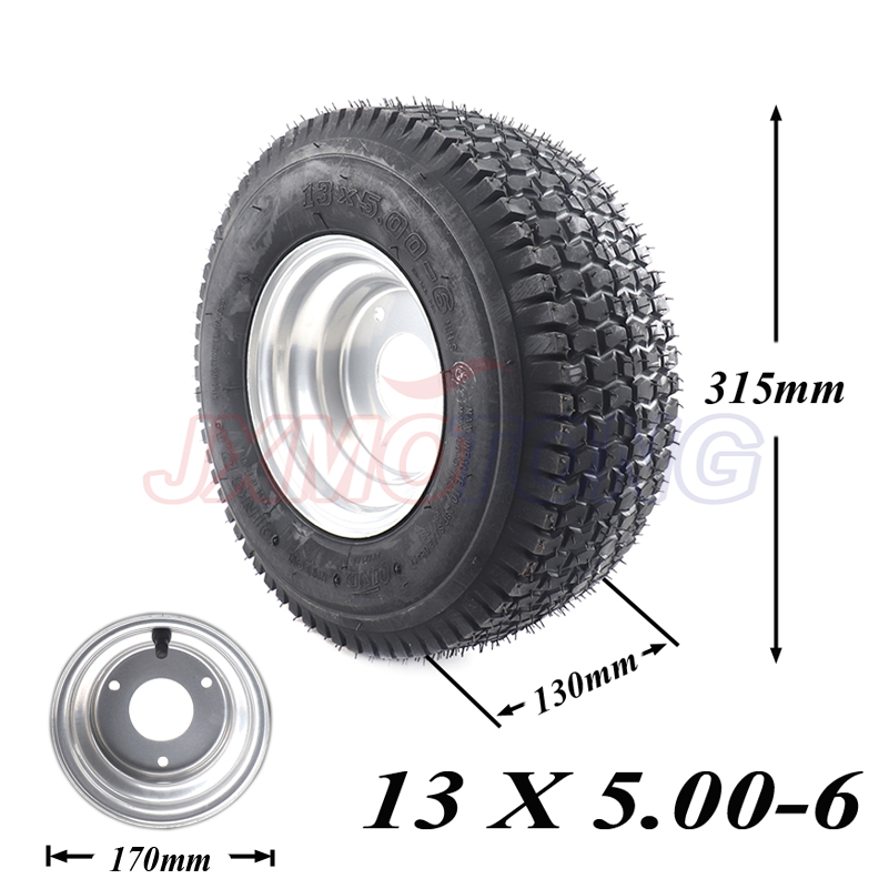 Garden Tractor Rider Mower ATV GO-kart Drift Bike Wheels beach car accessories 13 x 5.00-6 Tubeless Tire and Rim Wheel