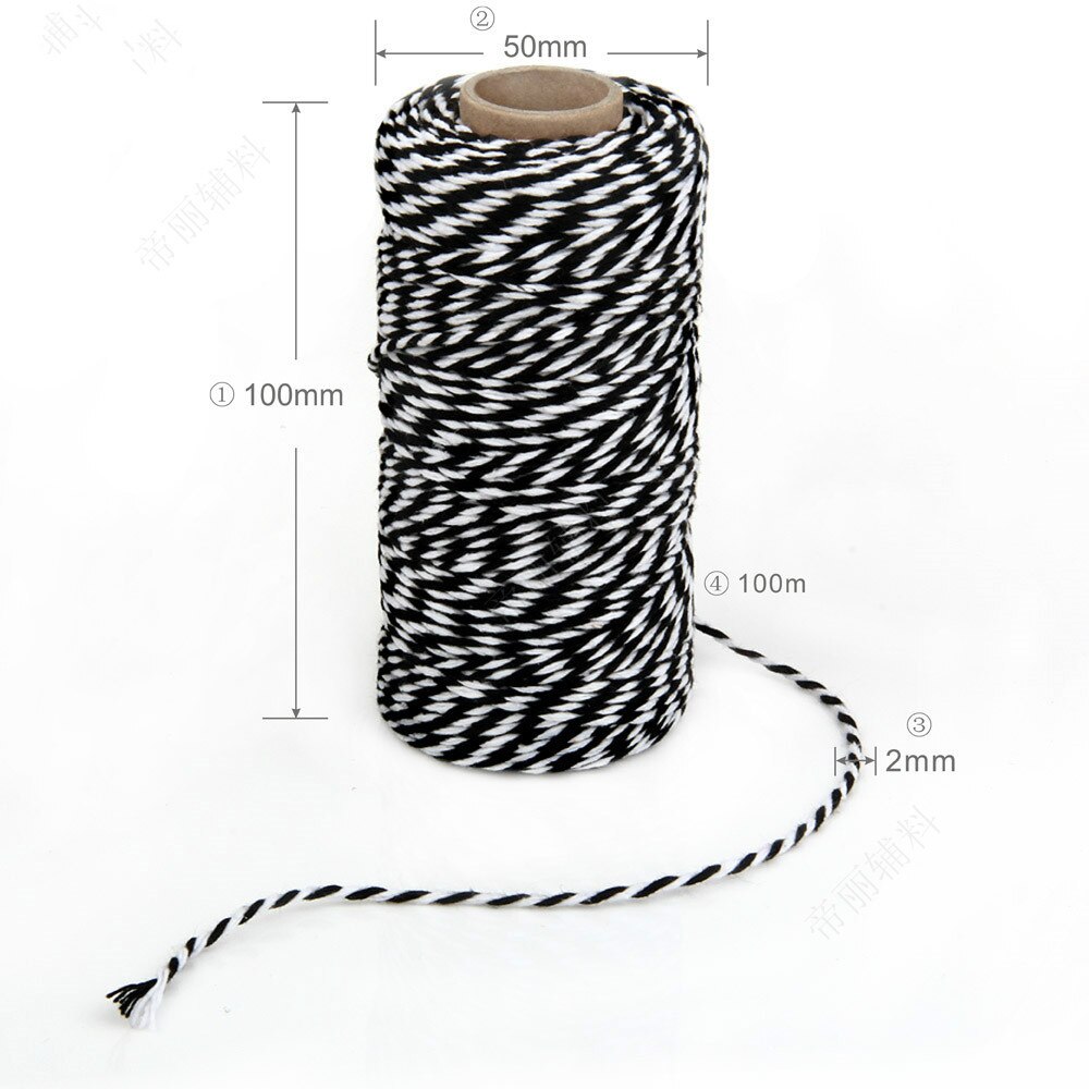 100 m/roll Kleurrijke DIY 2ply Bakers Roze String Katoenen Koorden Touw voor Home Decor Handgemaakte Kerst Cadeau Verpakking ambachtelijke Projecten