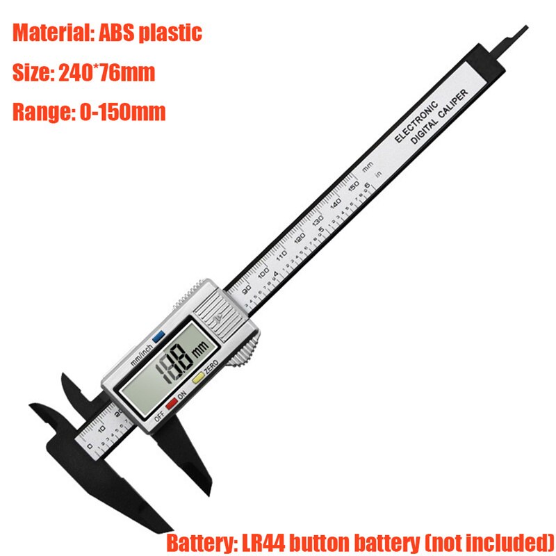 Digital Caliper Portable Electronic Vernier Caliper 100mm Calliper Micrometer Digital Ruler Measuring Tool 150mm 0.1mm: Digital Caliper 11
