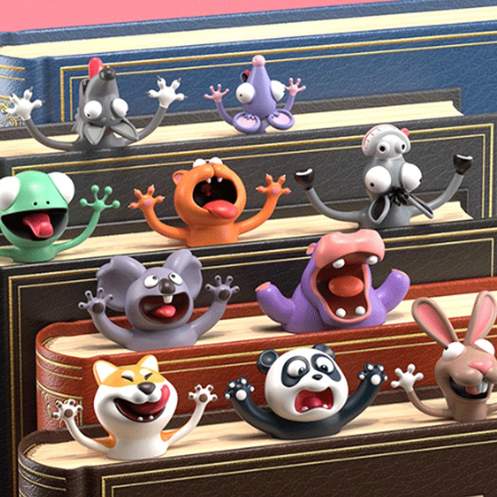 3D Animal Wacky Bookmarks Cute Book Marks Cartoon Bookmark for Kids Teens Boys Girls Help with Reading