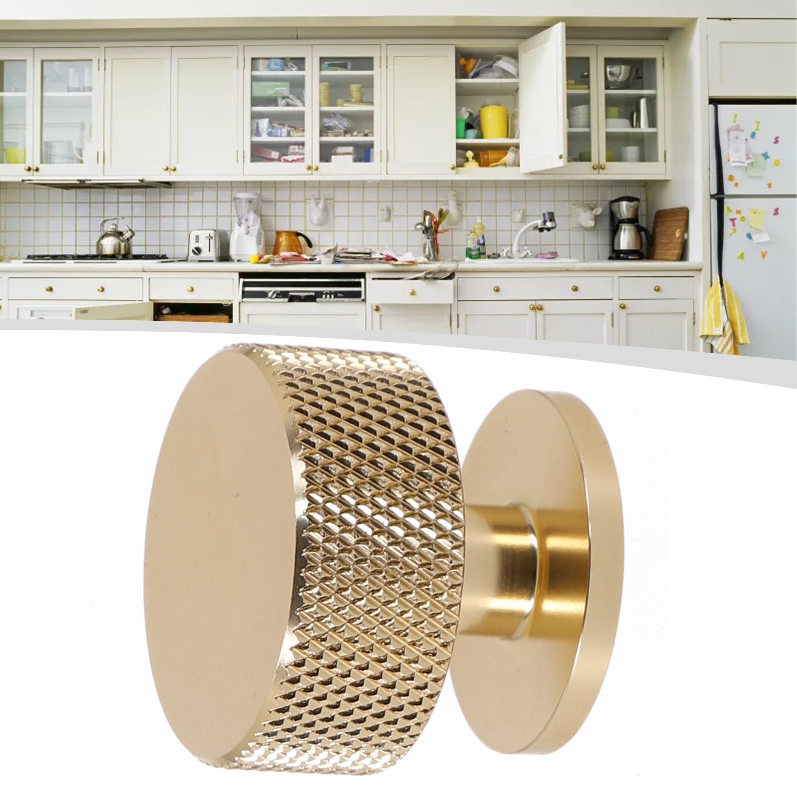 Ronde Messing Meubelgrepen Gekartelde Kastknop Mat Zwart Aluminium Keukenkast Deur Kast Lade Deurknop