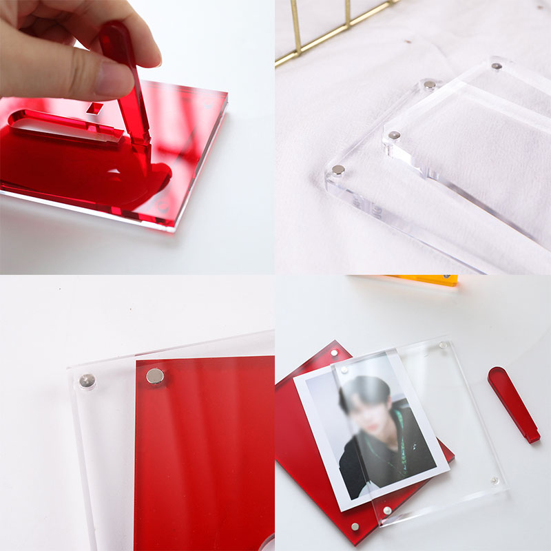 3 Inch Acrylic Photo Card Frame Display Stand 74mmx104mm Transparent Photoes Display Desktop Ornament Card Holder Home Decor