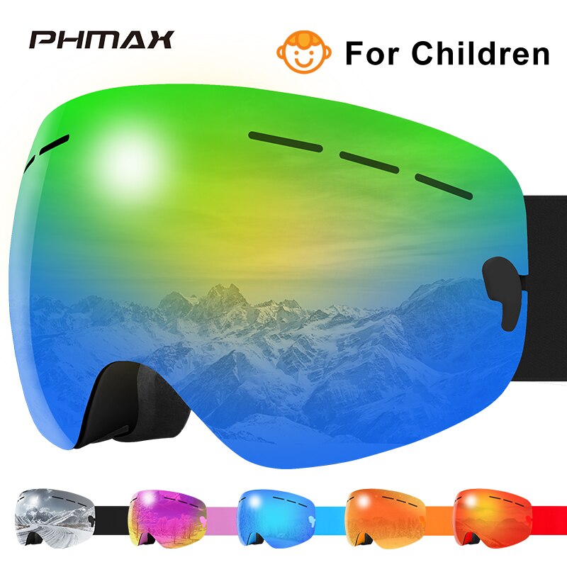 Phmax Winter Kinderen Ski Bril Anti-Fog En Shock Oogbescherming Skiën Eyewear Dubbele Lagen Pro Kids Anti-Uv ski Bril