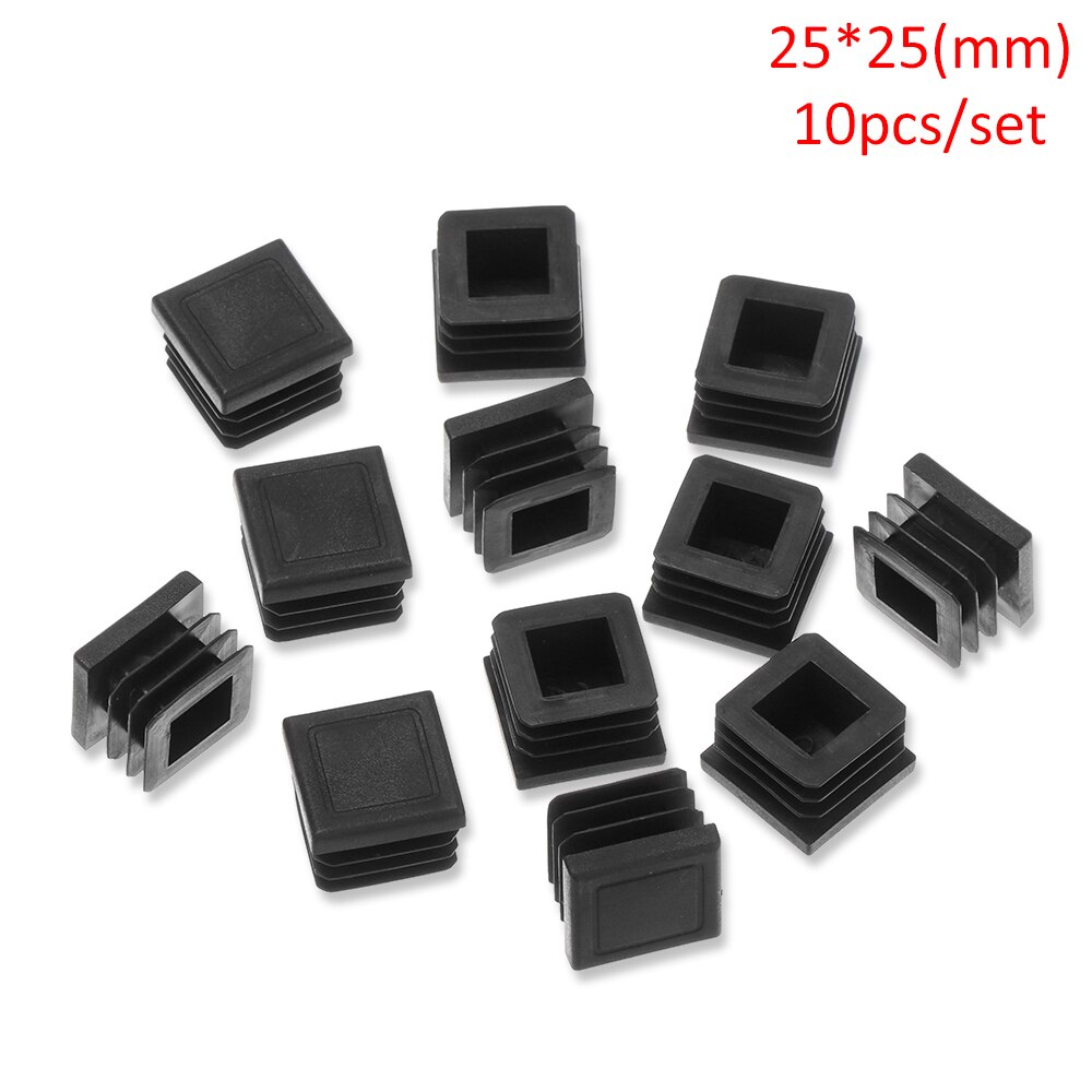 10pcs/set Square Blanking End Caps Plastic Furniture Feet Caps Protector Chair Leg Caps Floor Protection Furniture Accessories: 25x25mm