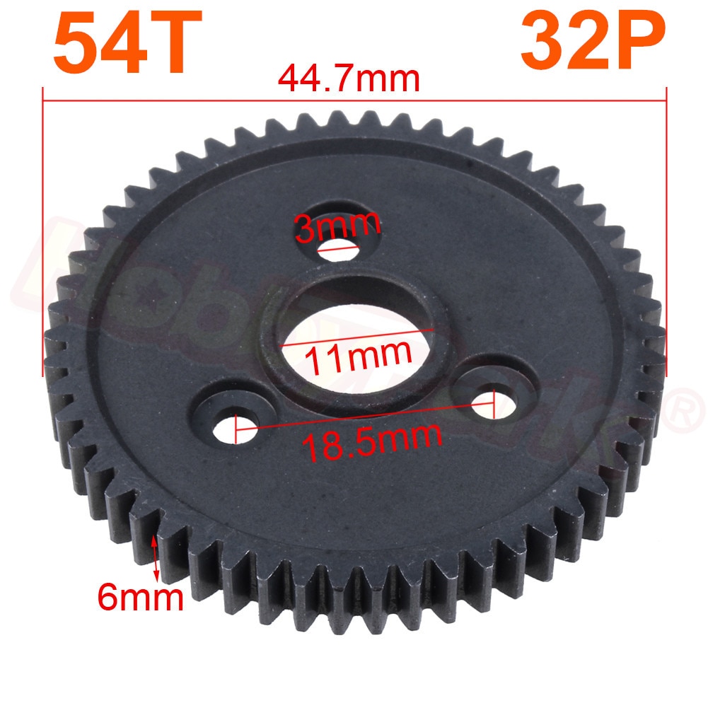 32P Stalen Metalen Tandwiel 54 T/15 T 17T 19T Motor Tandwielen voor Traxxas slash 4x4 Stampede 4x4 VXL Rustler 4X4 E-Revo T-Maxx: 54T Reduction Gear