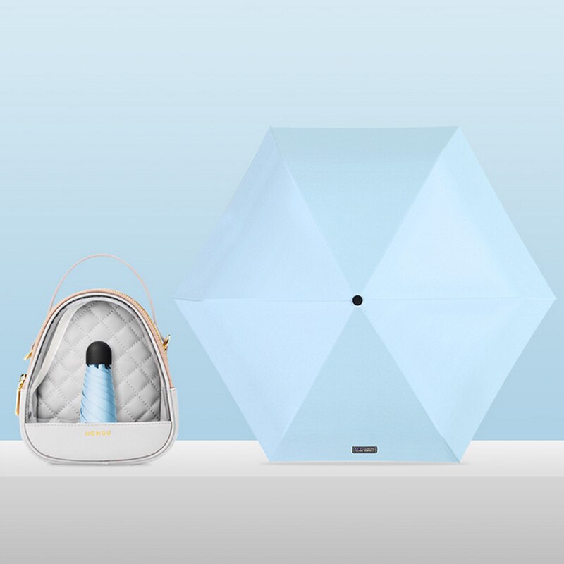 18cm Ultralight Mini Sunshade Umbrella Pocket Umbrella Black Plastic Sunscreen And UV Protection Female Folding Sun Umbrella: G20211373 L