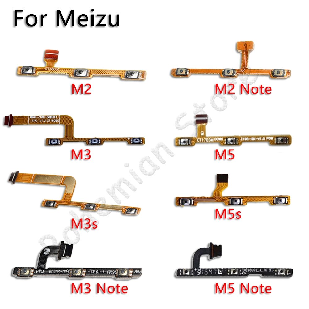 Volumen botón Flex Cable para Meizu M2 M3 M3s M5 M5 s M6 nota M 2 3 5 6 U10 U20 móvil piezas de reparación de teléfonos