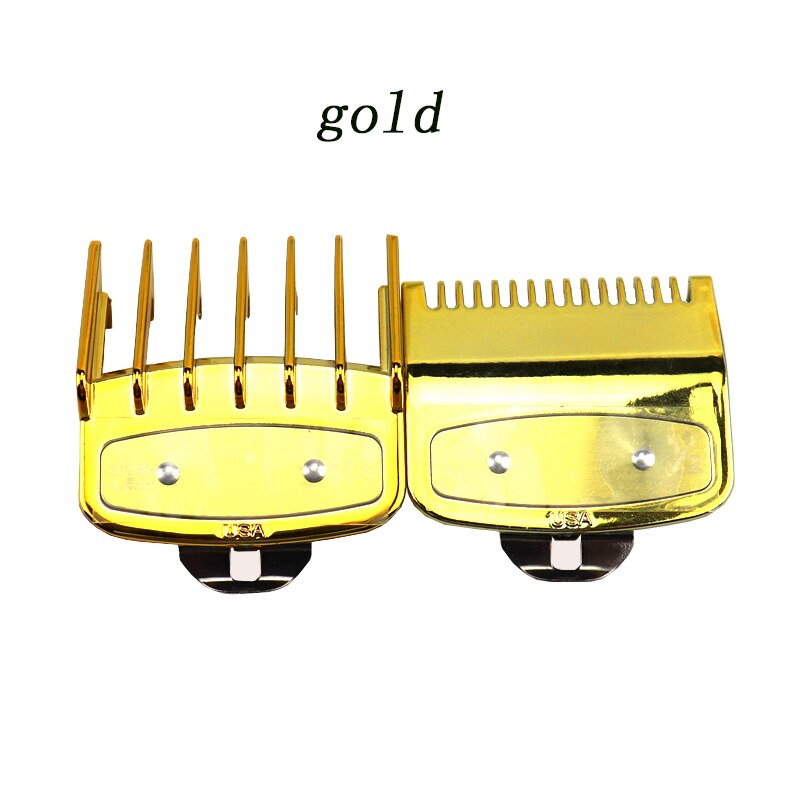 Guía de corte , peine de límite de corte de pelo con Clip de Metal, accesorios de corte de peluquero, cortadora aleatoria 1,5/4,5, 2 uds.: 2pce gold