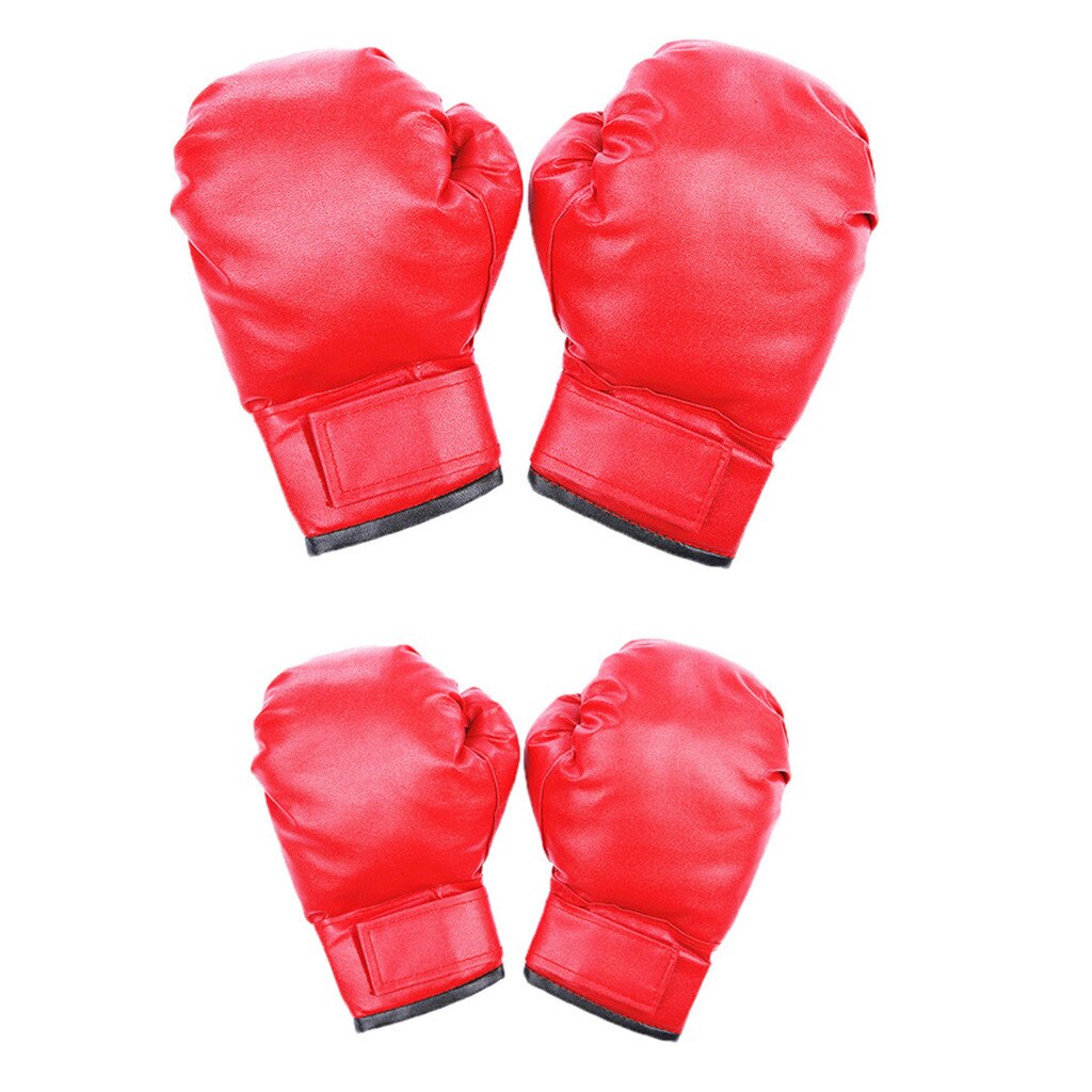 1/2/ sett sports barn og kvinner boksing trening svamphansker muay thai sparring stansing kickboksing pu protect hansker: Rød