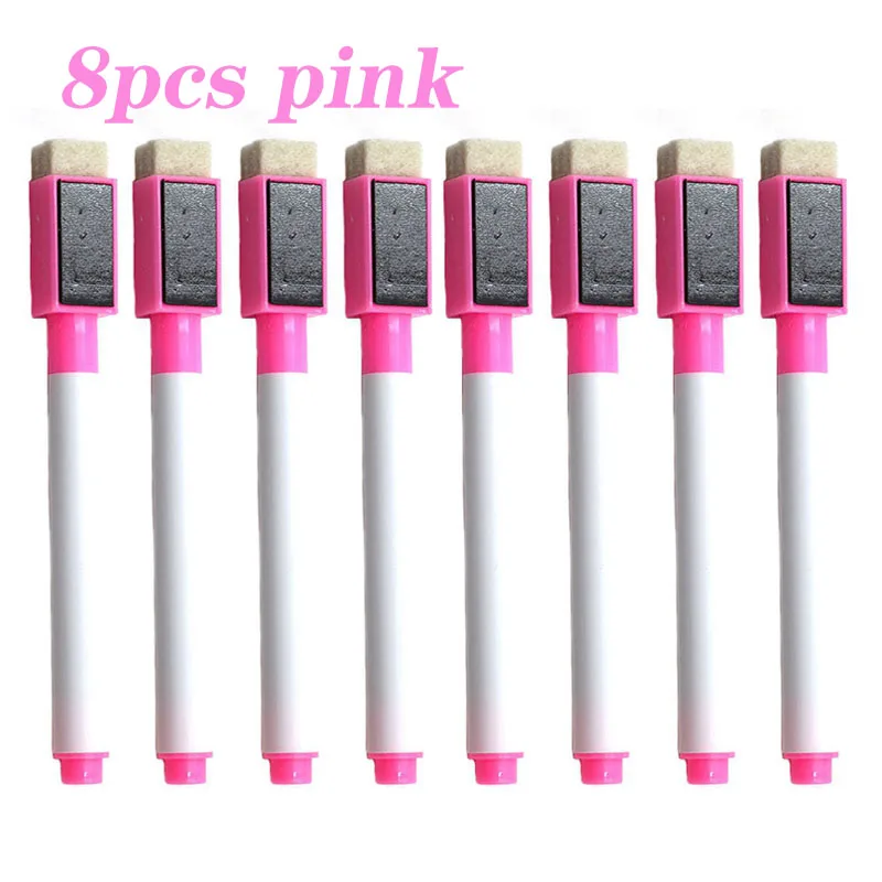 8 Pcs Erasable Whiteboard Pens Set - Magnetic, Easy to Wipe, Scratch-Free Markers with Color Random - Office Supplies: Yellow