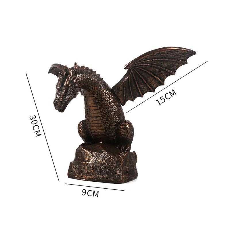 Garden Water Fountain Spray Dragon Water-Breathing Pattern Resin Fountain Statue For Garden Outdoor Decor