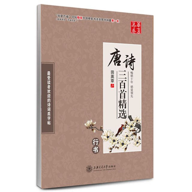 Chinese Pen Calligraphy Copybook 300 Tang Poetry and Song Ci Copybook Regular Runing Script Student Adult Copybook: Burgundy