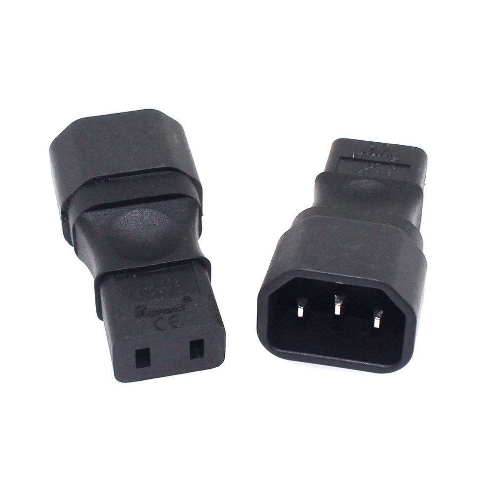 IEC 320 C14 Male to C9 Power Adapter, IEC 3-Prong Male to 2-Prong C9 Replacement Ac Adapter 6A 250V
