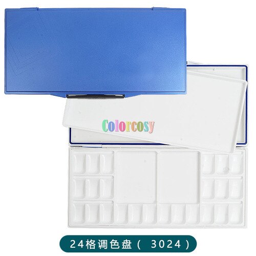 Mijello-paleta de acuarela de fusión hermética, a prueba de fugas, de plástico plegable, grande: 24 grid MWP 3024