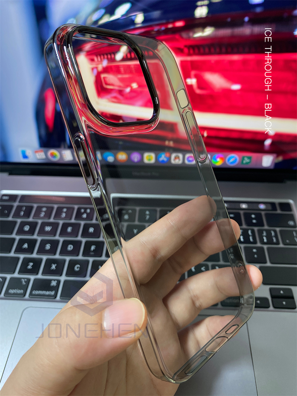 Coque de téléphone transparente en cristal clair pour iPhone, coque arrière, super mince, dur, PC, lumière, 12, 13, 14, 15 Pro Max, 14Pro, 15 Pro