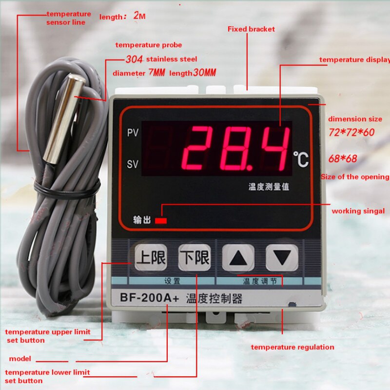 Digital Thermostat Temperature Controller Regulator Heating Cooling Control Instruments LED Display solar temperature controller