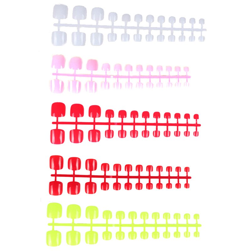 24 stuks kunstmatige snoepnagels garnalenpoeder sticker natuurlijke acryl franse valse teennagels tips kunstdecoratie teennagels valse nagels