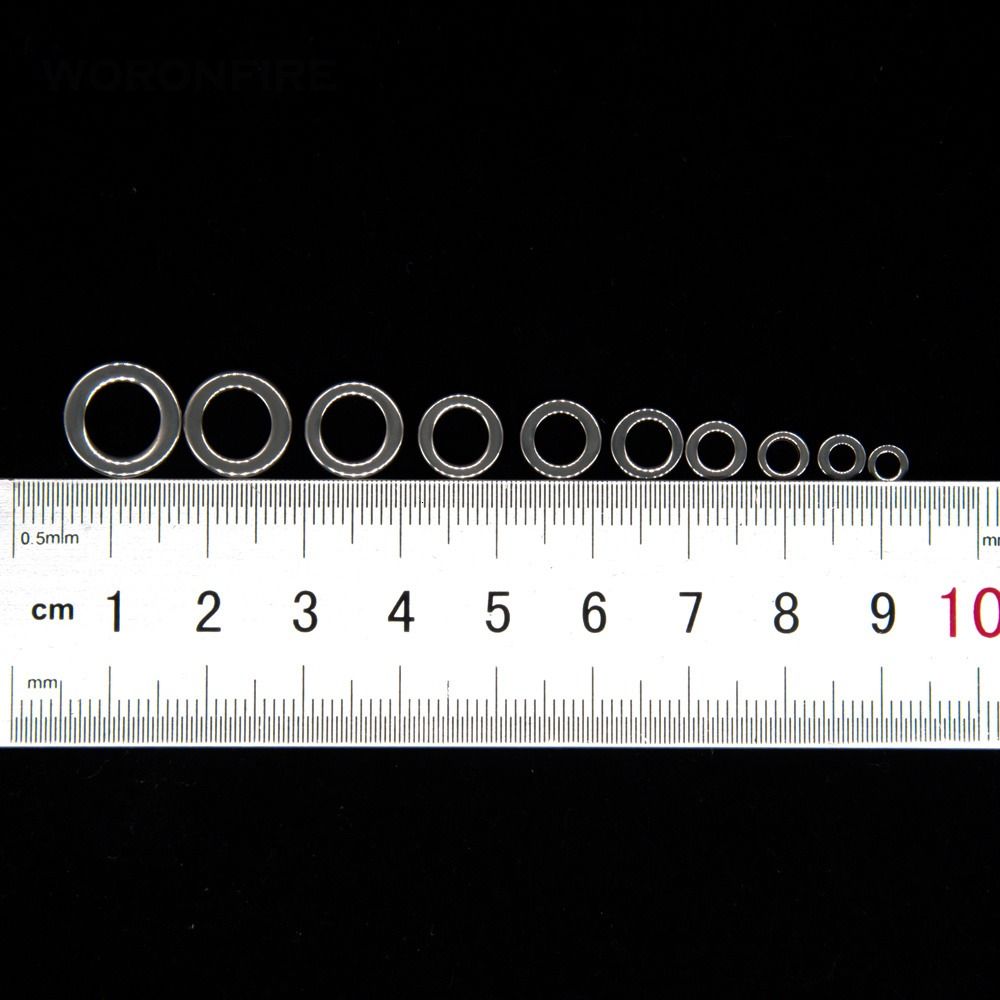 10-20 st. 4mm-12mm fiskeringar för kraftiga beten, blyring, jiggrör, 304 rostfria ringar, koppling för betesredskap