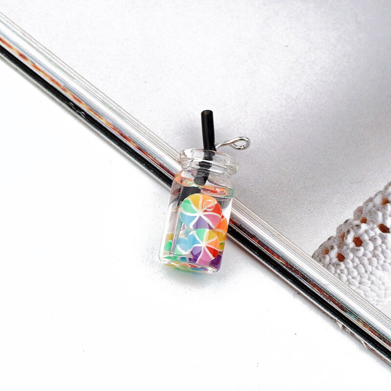 5 stücke Regenbogen Candy Harz Charme Flasche Niedlichen Anhänger Für Schmuck Machen Baumeln Ohrring Halskette Schlüsselanhänger Decor Diy Zubehör F408