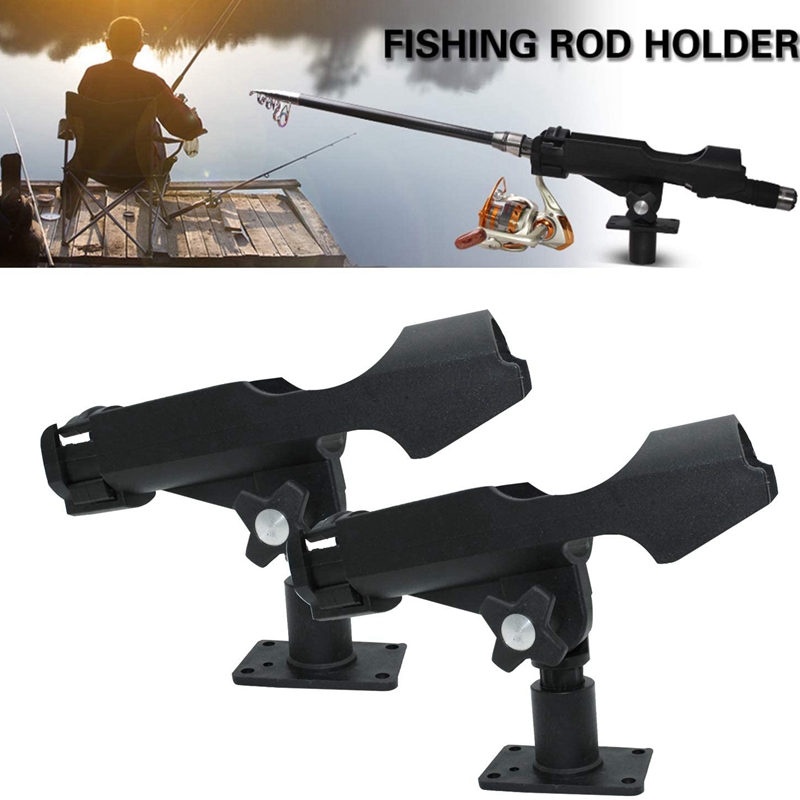 Fishing Power Lock Rod Holder with 2 Side Rail Mounts Adjustable Fishing Rod Racks for Sea Fishing Kayak Boat Mounting