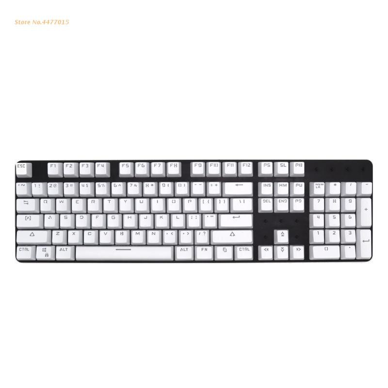 104 Keyset PBT Backlit Key Kit for Gaming Mechanical Keyboard DIY Decor Keyboard, Stylish Keyboard Buttons: White