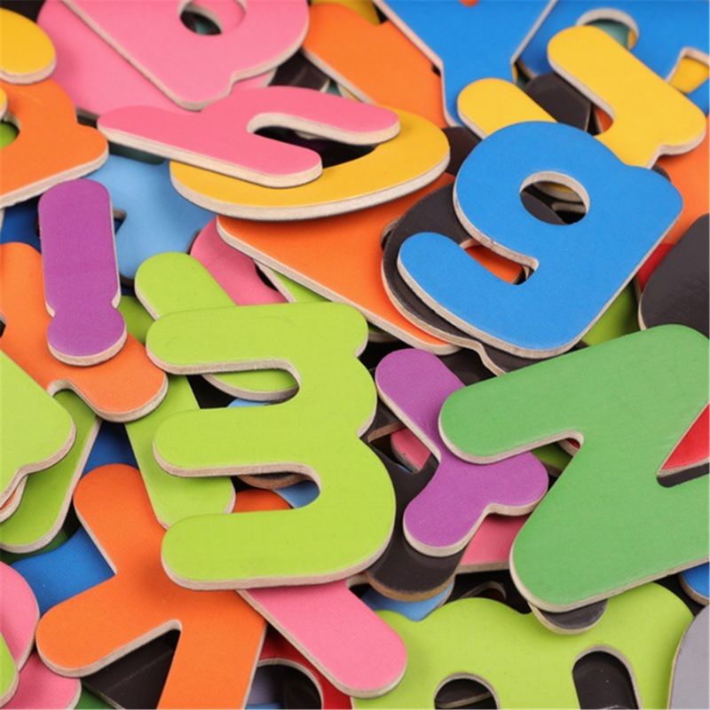 Magnetic Letters Uppercase Lowercase Foam Alphabet ABC Magnets for Fridge Refrigerator Educational Toys Set