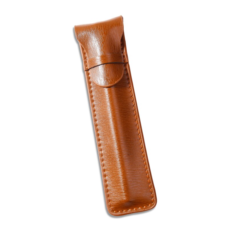 Funda de cuero para pluma estilográfica hecha a mano, estuche de un solo soporte para bolígrafos, funda de almacenamiento para suministros de oficina y escuela, 1 ud.: B