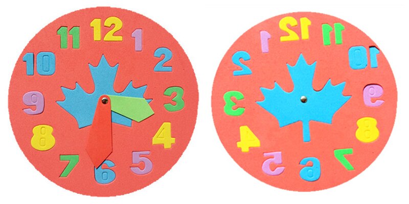 2PCS children DIY Eva clock learning education toys fun puzzle game baby toys 3-6 years old GYH