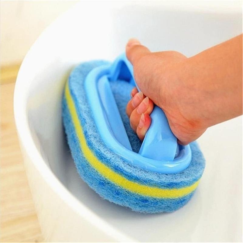 Schwamm reinigungs bürste mit Griff Badewanne Fliesen Bürste Küche Bad Reinigung Schwamm bürste Haushalts reinigungs mittel