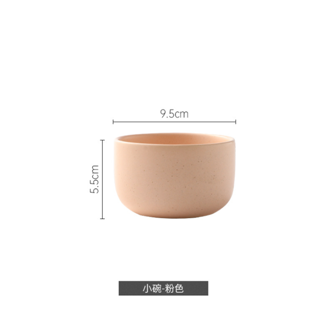 Bandeja de cubiertos de Color sólido, placa de cerámica, utensilios de cocina, juego de vajilla, decoración de pared, cuenco doméstico: Pink Bowl